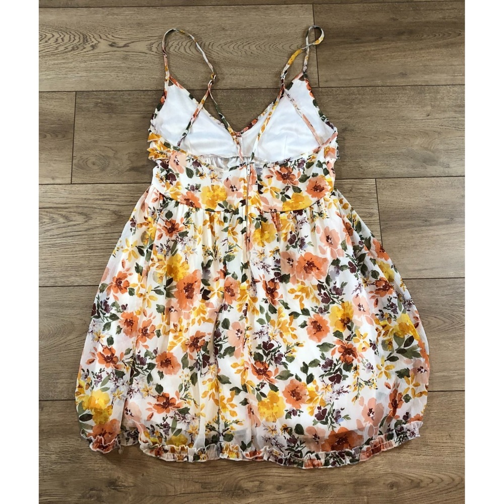Trixxi Dress Womens M Floral Mini Y2K Coquette Babydoll Fairy Ruffle Cottagecore - Picture 2 of 11